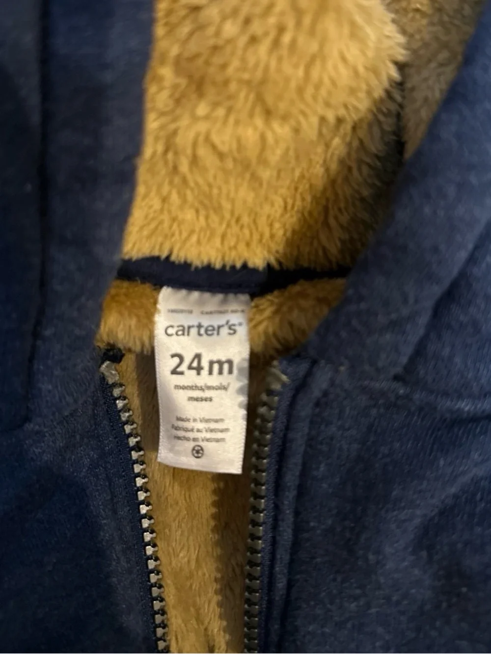 Carters fleece lined hoodie. Size 24m